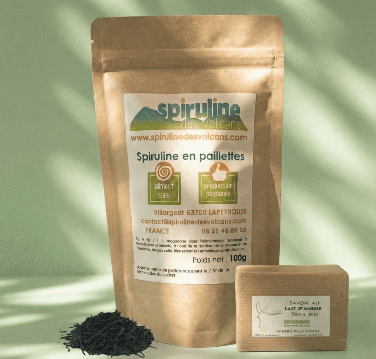 Pack Paillettes 100g + Savon Spirul'âne